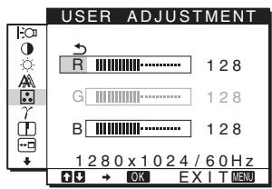 SONY NC - Točna nastavitev temperature barve (USER ADJUSTMENT) - 1