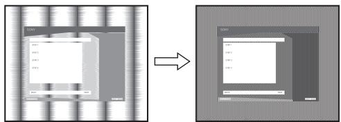 SONY NC - Ajuste la nitidez y la posicón de la imagen manualmente (ANCHO/FASE/CENTRADO H/ CENTRADO V) - 1