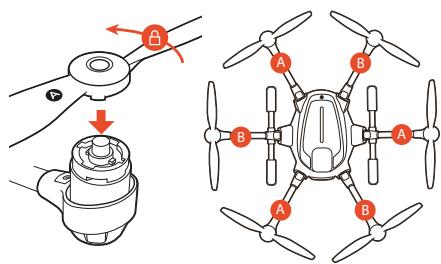 YUNEEC TYPHOON H PRO - Étape 2: installer les hélices - 1