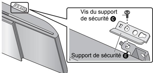 PANASONIC SC-HC35EF-K - Fixez les supports de sécurité sur les supports de montage muraux à l'aide des vis des supports de sécurité (des deux côtés). - 1