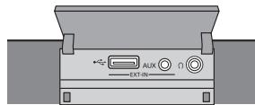 PANASONIC SC-HC35EF-K - Poussez sur la partie saillante pour ouvrir le cache a. - 1