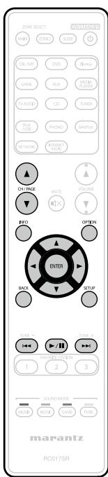MARANTZ NR1603B - Touches de commande du dispositif mémoire USB - 1