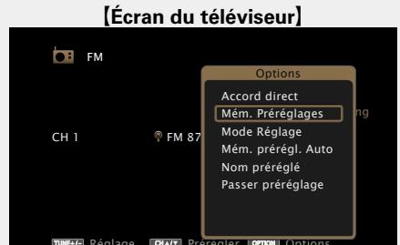 MARANTZ NR1603B - Préréglage de la station radio actuelle (mém. préréglages) - 1