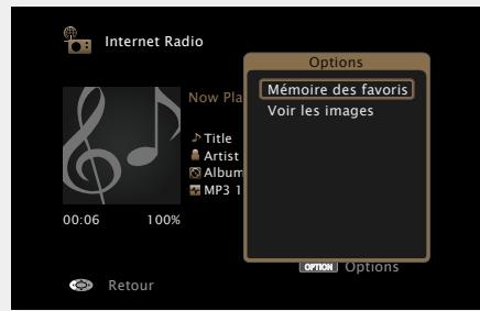 MARANTZ NR1603B - Utilisez  pour sélectionner "mémoire des favoris", puis appuyez sur ENTER. - 1