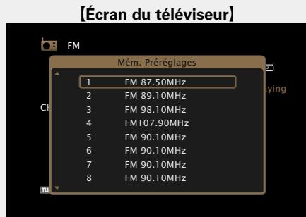 MARANTZ NR1603B - Utilisez  pour sélectionner la chaîne à préréglage, puis appuyez sur ENTER. - 1