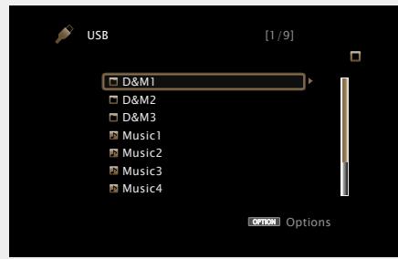 MARANTZ NR1603B - Lecture des fichiers d'un dispositif mémoire USB - 1