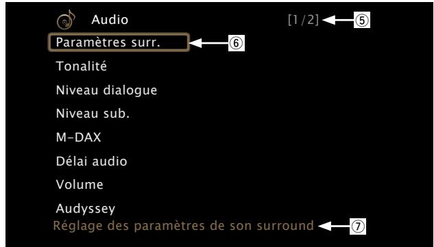 MARANTZ NR1603B - Écran de sélection du menu (menu supérieur) - 3