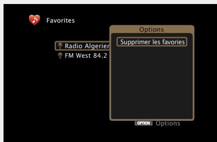 MARANTZ NR1603B - Suppression du contenu ajouté aux favoris (supprimer les favors) - 3