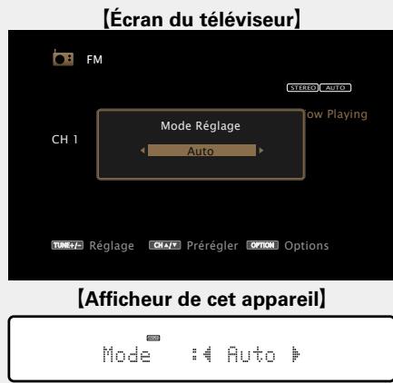 MARANTZ NR1603B - Utilisez pour sélectionner le mode de syntonisation, puis appuyez sur ENTER. - 1