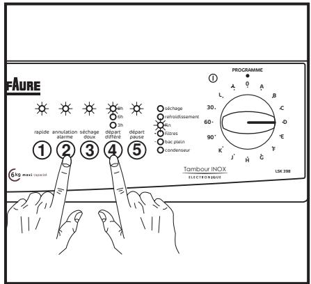 FAURE LSK 398 - Pour accéder à la modalité de réglage: - 1