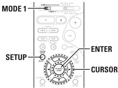 DENON AVR 2106 - Navigation dans le menu de configuration système - 1