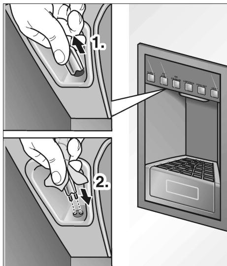 GAGGENAU RF 411-200 - Ampoules halogènes contre l'unité de distribution de glaçons et d'eau - 1