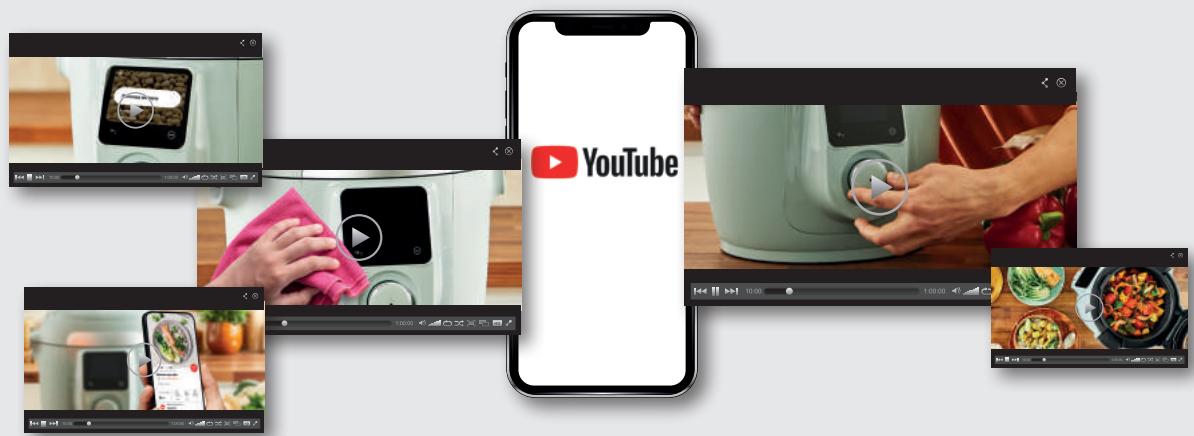 MOULINEX CE9528 - DÉCOUVREZ DE NOMBREUX TUTORIELS sur la chaine YouTube Moulinex ONTDEK VELE MOULINEX-TUTORIALS op het YouTube-kanaal SCOPRI I NUMEROSI TUTORIAL sul canale YouTube di Moulinex - 1