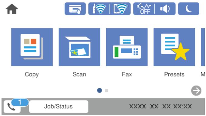 Copy Scan Fax Presets M Job/Status XXXX-XX-XX XX:XX