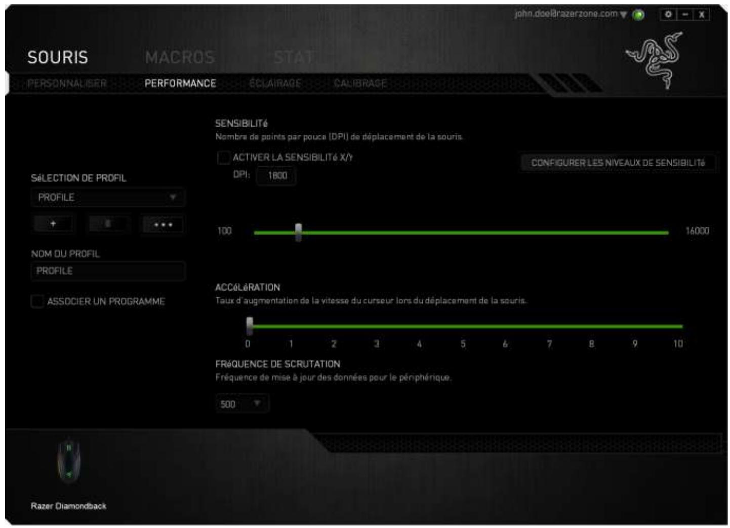 RAZER DIAMONDBACK - Onglet Fonctionnement - 1
