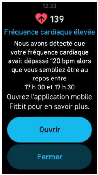 FITBIT Versa 4 - Recevoir des notifications sur la fréquence cardiaque - 1