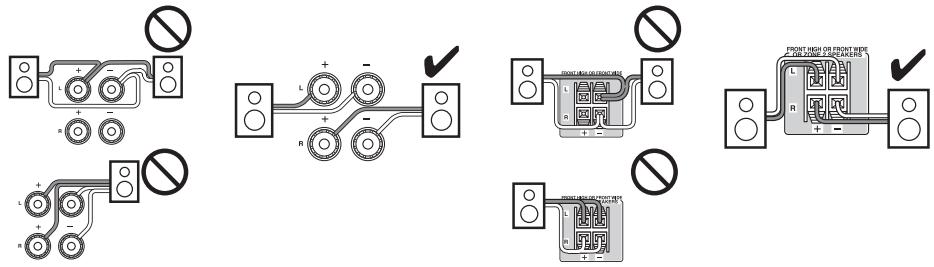 ONKYO TX-SR608 - Précautions concernant le branchement des enceintes - 2