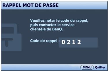 BENQ MS500H - Oubli du mot de passe - 2