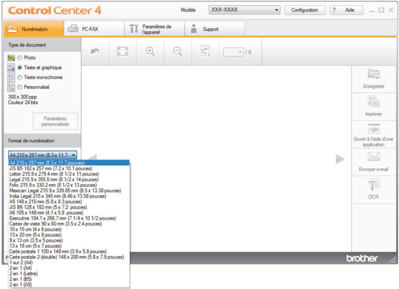BROTHER MFC-L8690CDW - Modifier le format de numérisation au moyen du mode d'accueil ControlCenter4 (Windows®) - 1