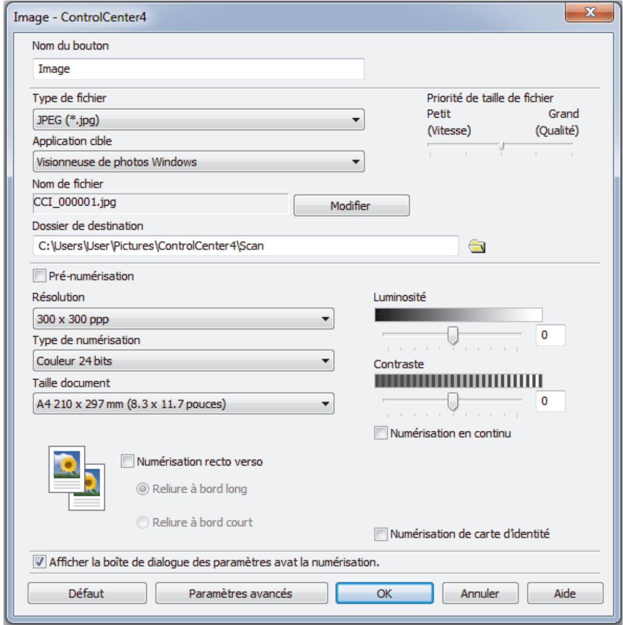 BROTHER MFC-L8690CDW - Créer un onglet personnalisé à l'aide du mode Avancé de ControlCenter4 (Windows®) - 1