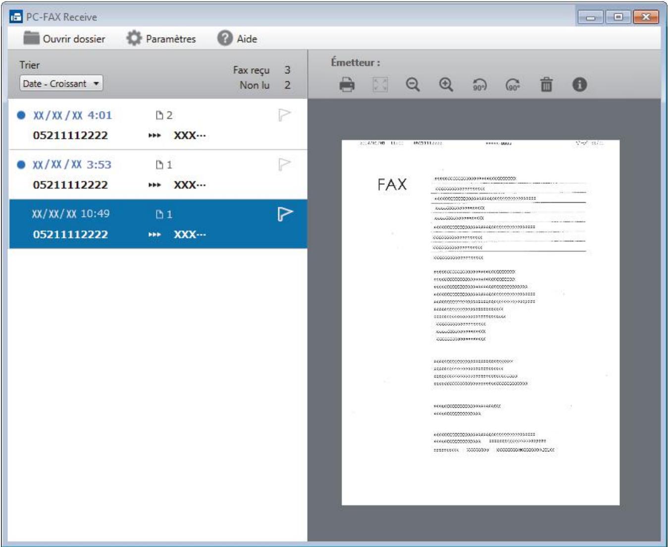 BROTHER MFC-L8690CDW - Consulter les messages PC-FAX reçus (Windows®) - 5