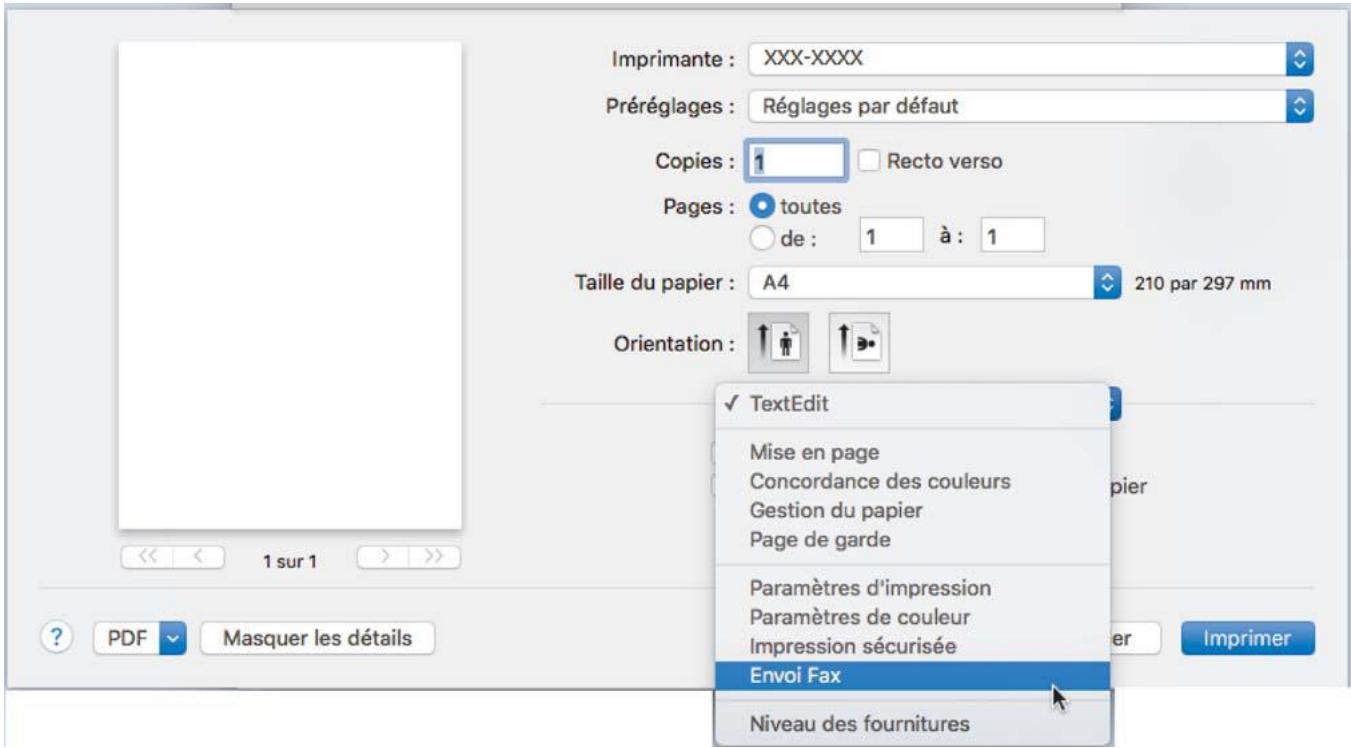 BROTHER MFC-L8690CDW - Envoyer des fax depuis votre application (Mac) - 1