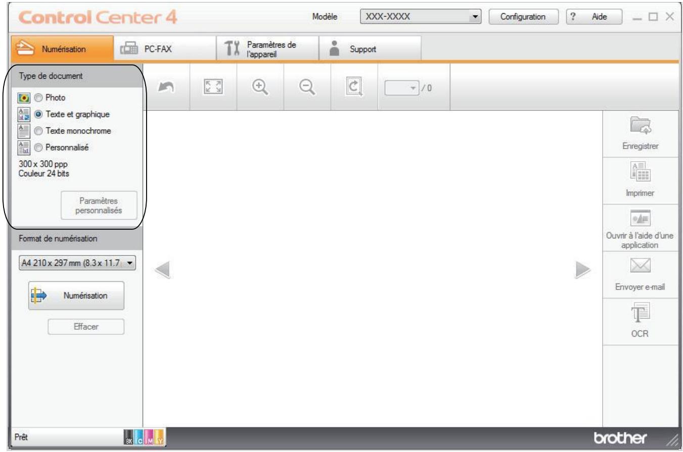 BROTHER MFC-L8690CDW - Sélectionner le type de document avec le mode Domicile de ControlCenter4 (Windows®) - 1