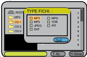 PROLINE DVDP1025wx - Recherche par type de fichier - 1