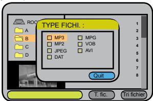 PROLINE DVDP1025wx - Recherche par type de fichier - 1