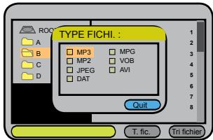 PROLINE DVDP1025wx - Recherche par type de fichier - 1