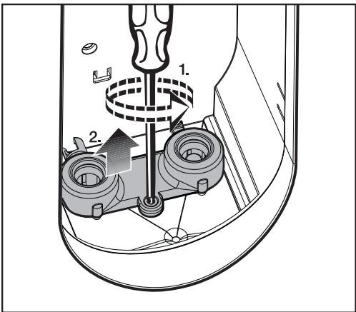 MIELE B 3312 - Retirer le capot du filtre à eau - 1