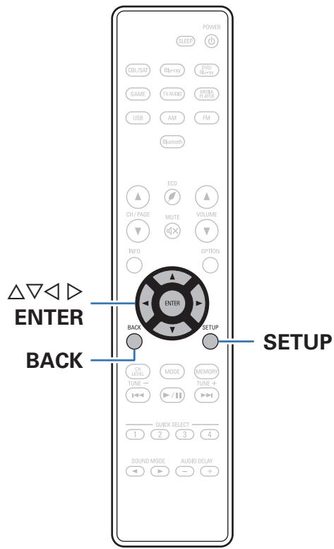 DENON AVRXSSOBTBKE2 - Plan du menu de l'interface graphique - 1