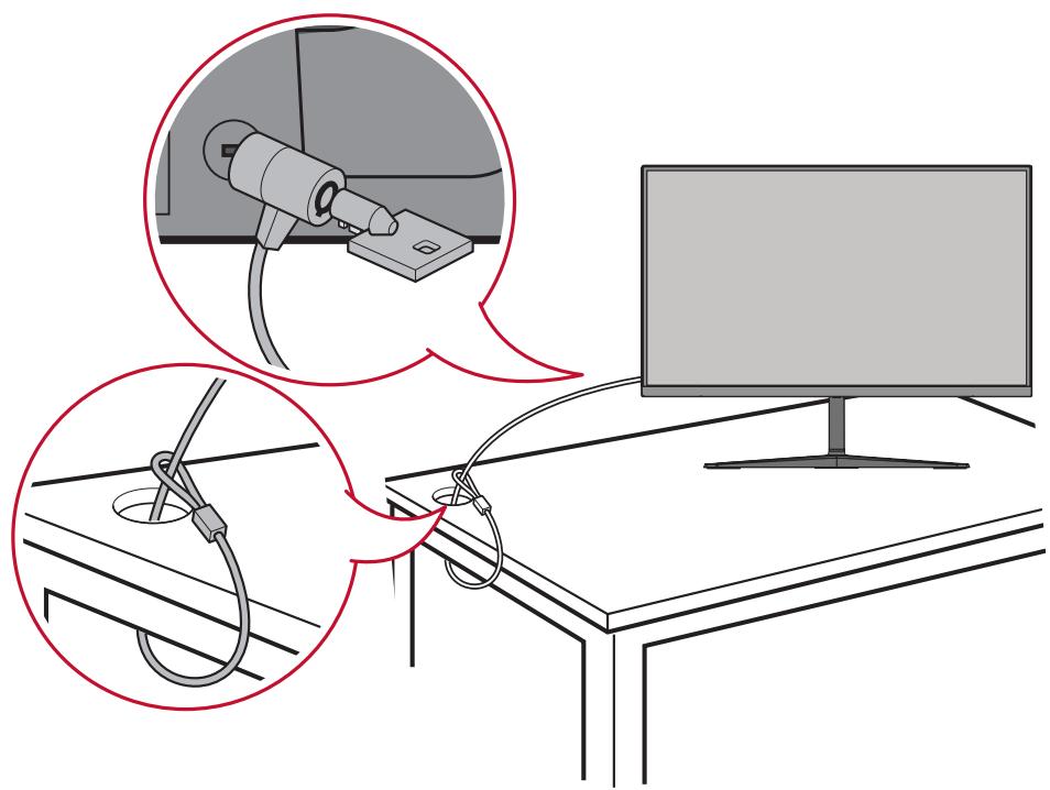 VIEWSONIC VX2718-2KPC-MHD - Using the Security Slot - 1