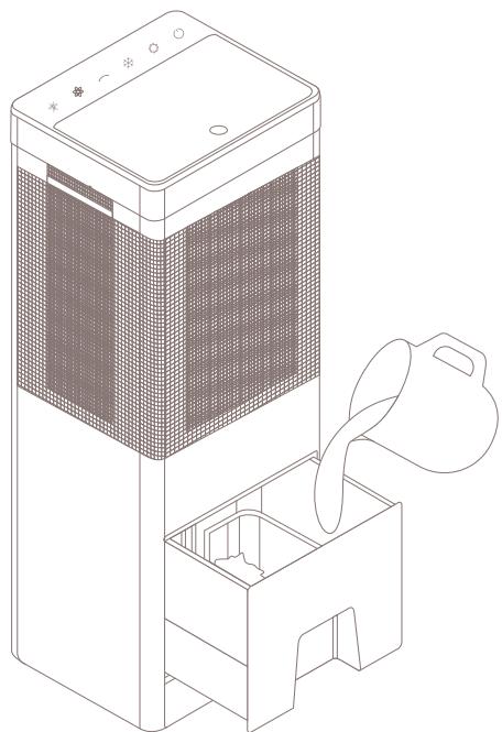 DUUX VENTILATEUR1D - Remplissage du réservoir à eau - 1