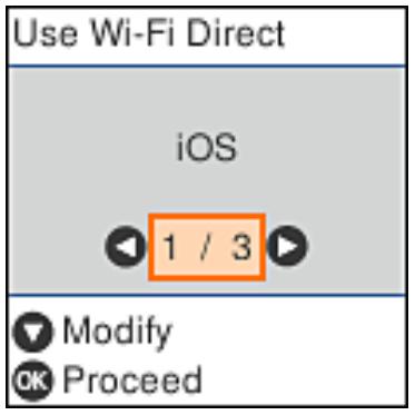 Use Wi-Fi Direct iOS 1 / 3 Modify Proceed