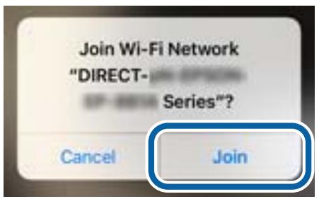 Join Wi-Fi Network "DIRECT- Series"? Cancel Join