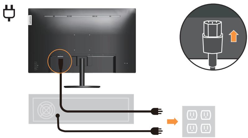 LENOVO ECRAND352QC-20 - Connexion et mise en marche de votre moniteur - 6
