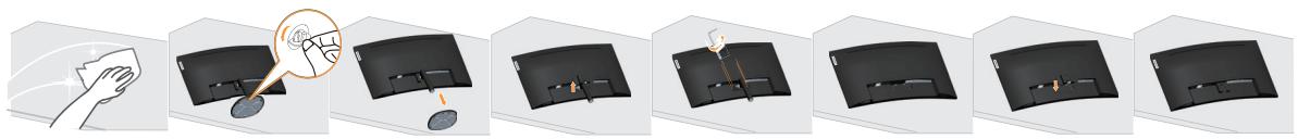 LENOVO ECRAND352QC-20 - Démonter la base et le stand du moniteur - 1