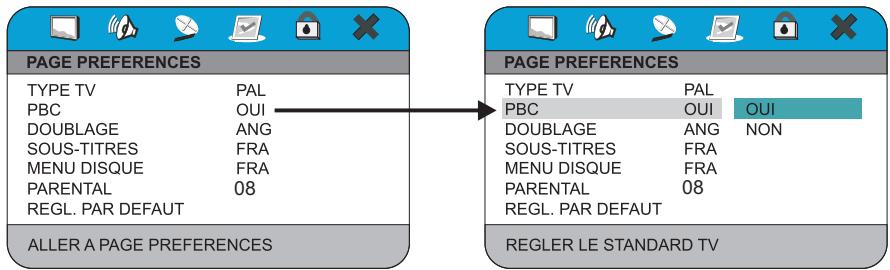 PEEKTON PK 9110 - Menu réglages préférences (suite) - 1