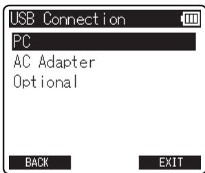 OLYMPUS LS-14 - Quand [USB Connection] est sélectionné: - 1