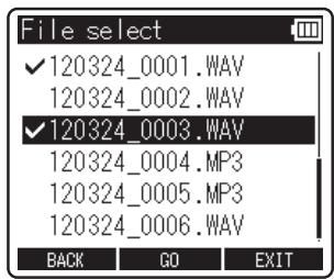 OLYMPUS LS-14 - Si vous sélectionnez [Selected files]: - 1
