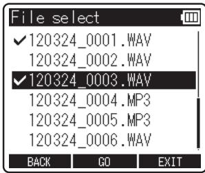 OLYMPUS LS-14 - Si vous sélectionnez [Selected files]: - 1