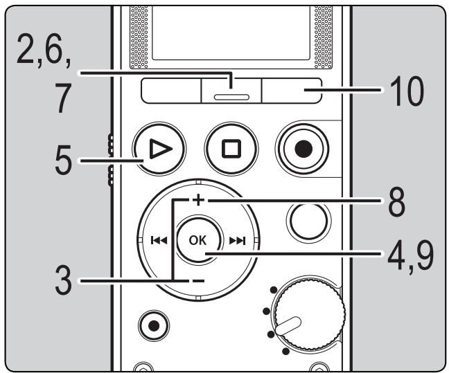 OLYMPUS LS-14 - Découpage d'un fichier [Trimming] (Modèle LS-14 uniquement) - 1