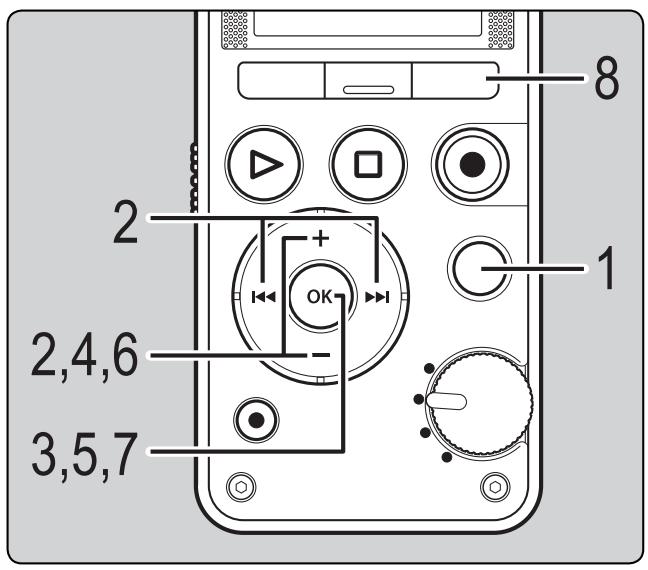 OLYMPUS LS-14 - Méthode de paramétrage du menu - 1