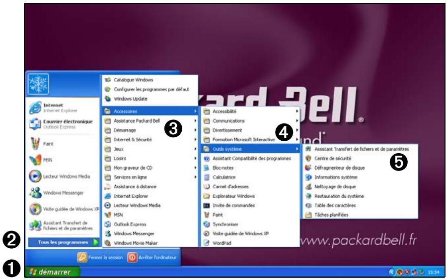 PACKARD BELL NC - Utilisez les outils système de windows - 1