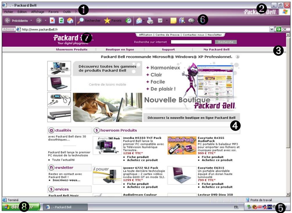 PACKARD BELL NC - Caractéristiques d'internet explorer - 1