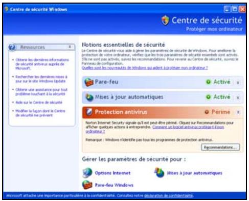 PACKARD BELL NC - Utilisez le centre de sécurité windows - 3