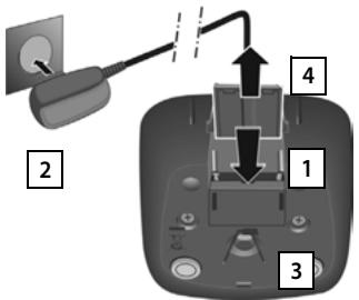 GIGASET C530A DUO NOIR - Raccordement du chargeur (s'il est fourni) - 1