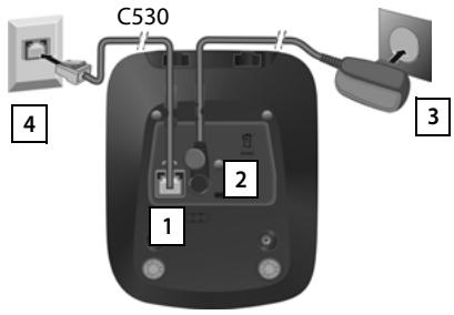 GIGASET C530A DUO NOIR - Connexion de la base au réseau téléphonique et au secteur - 2