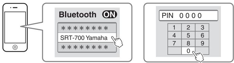 YAMAHA SRT700 - Jumelage d'un appareil bluetooth avec le système - 1